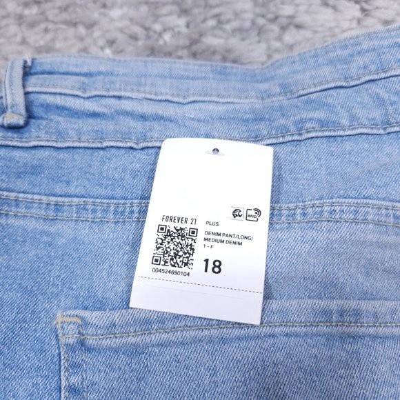 Forever 21 High Rise Slim Fit Flare Jeans Women's Plus Size 18 Light Wash Y2K - Picture 4 of 11
